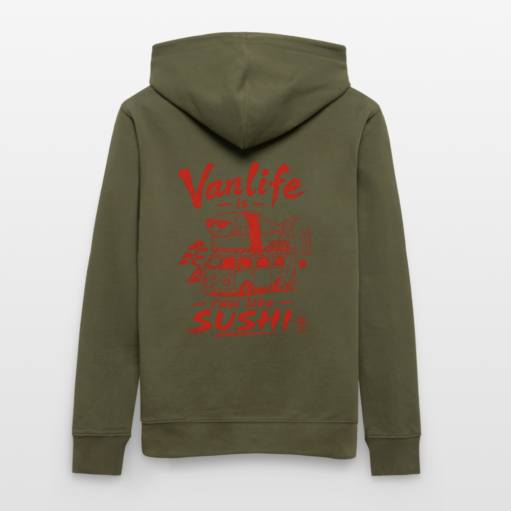 Vanlife Unisex Bio-Hoodie Sushi - Khaki Grün