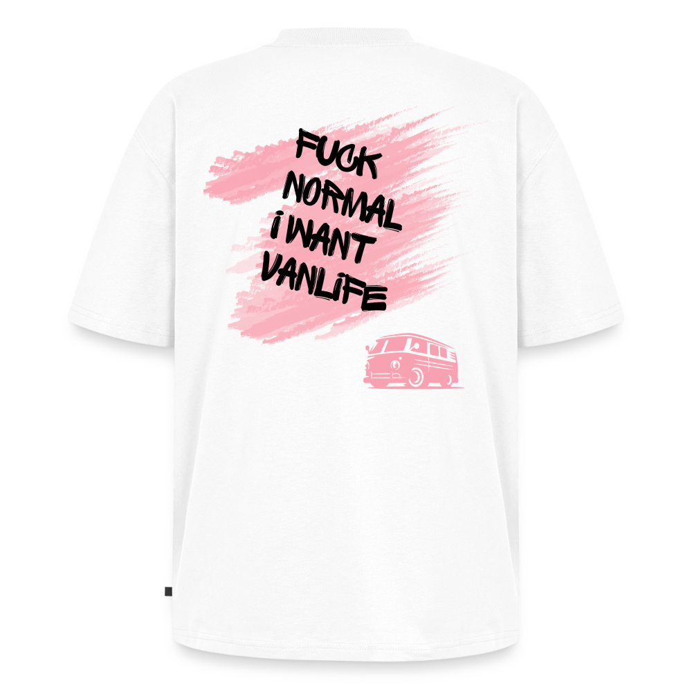 Vanlife Unisex Premium Oversized Bio T-Shirt F.CK Normal - Weiß