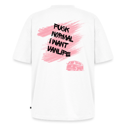 Vanlife Unisex Premium Oversized Bio T-Shirt F.CK Normal - Weiß
