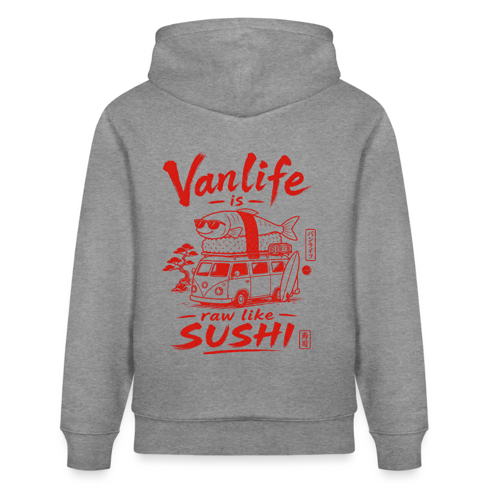 Vanlife Unisex Bio-Hoodie Sushi - Hellgrau marmoriert