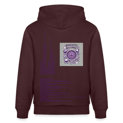 FOOD LOVE Unisex Bio Hoodie Bolo Stile - Maroon