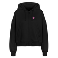 Boxy Frauen Bio Zip Hoodie Tasty - Schwarz