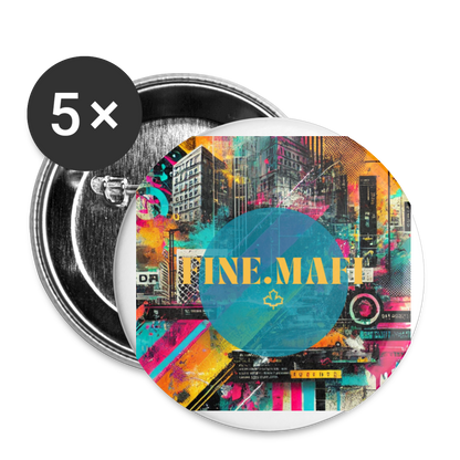 Buttons mittel 32 mm (5er Pack) - Weiß