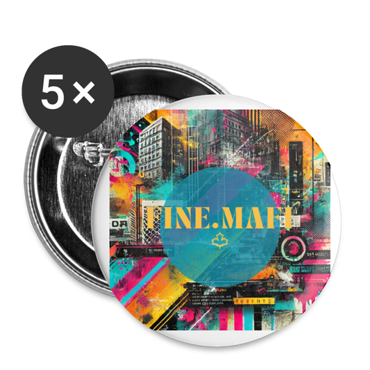 Buttons mittel 32 mm (5er Pack) - Weiß