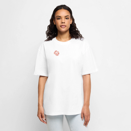 Vanlife Unisex Premium Oversized Bio T-Shirt Firepit - Weiß