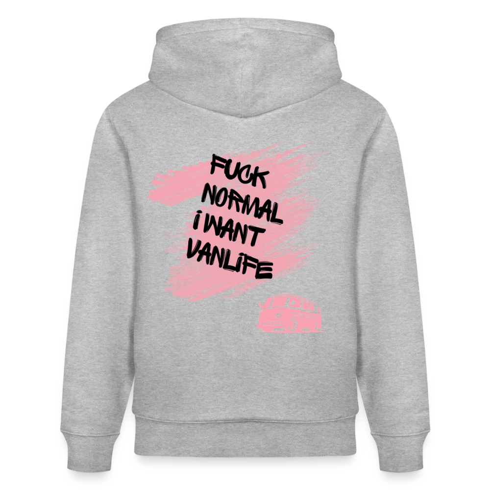 Vanlife Unisex Bio-Hoodie F.CK Normal - Grau meliert