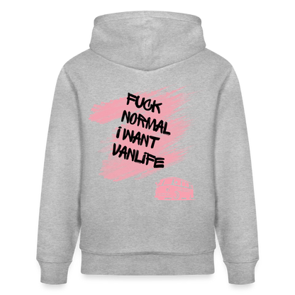 Vanlife Unisex Bio-Hoodie F.CK Normal - Grau meliert