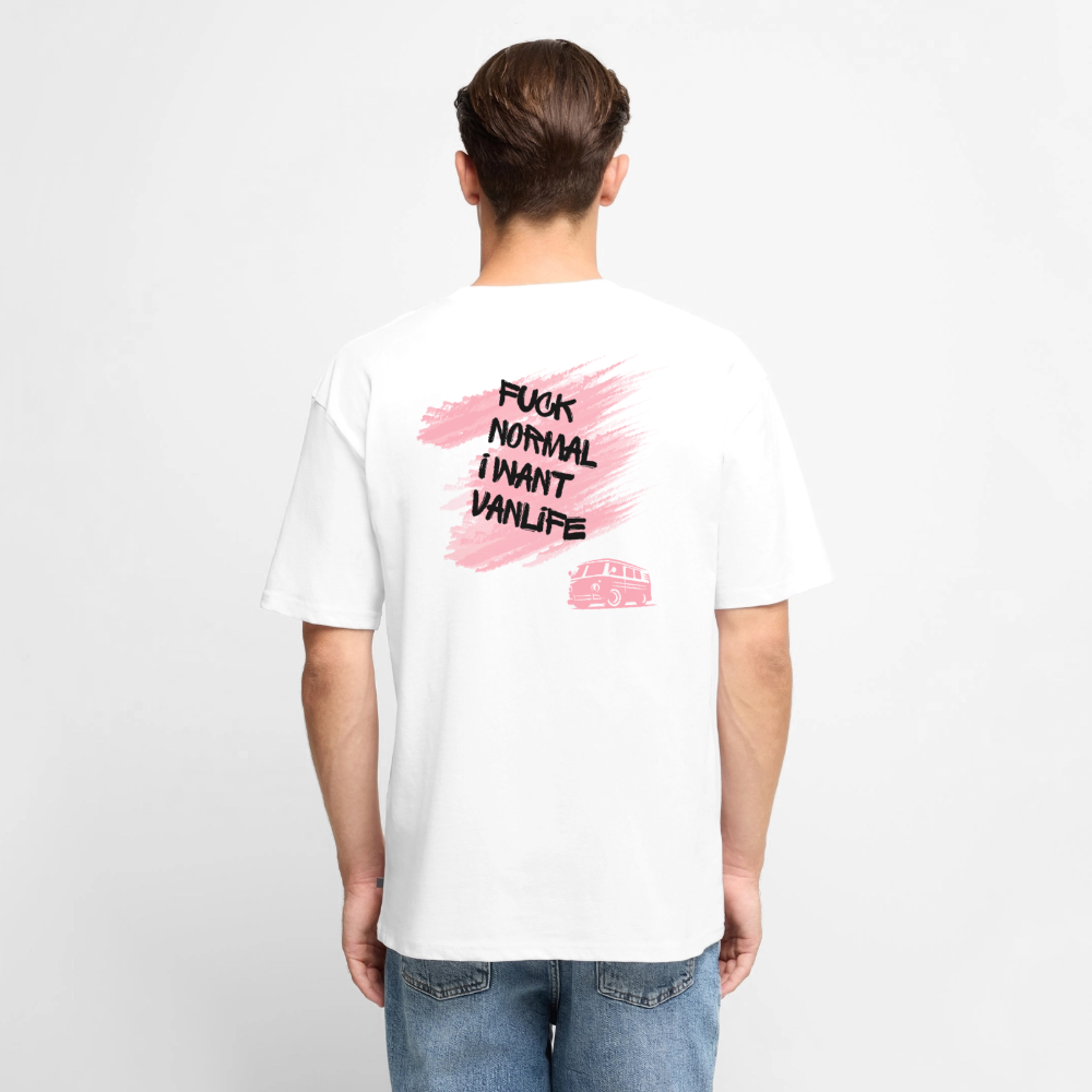 Vanlife Unisex Premium Oversized Bio T-Shirt F.CK Normal - Weiß