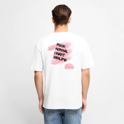 Vanlife Unisex Premium Oversized Bio T-Shirt F.CK Normal - Weiß