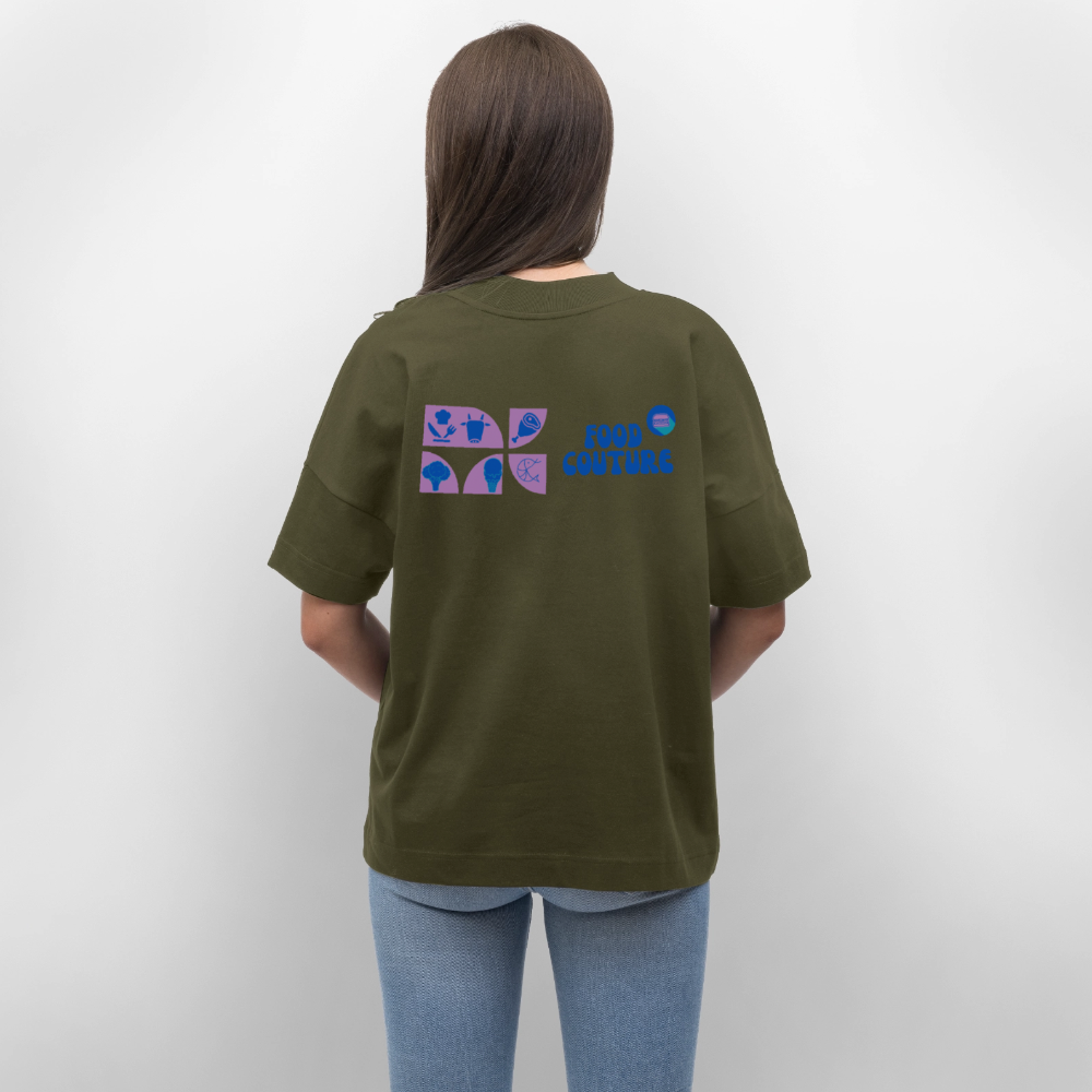 Food Couture Oversized Unisex Bio T-shirt - Khaki