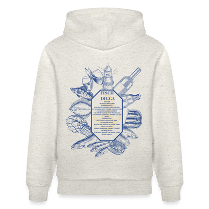 FOOD LOVE Unisex Bio-Hoodie DIGGA - Beige meliert