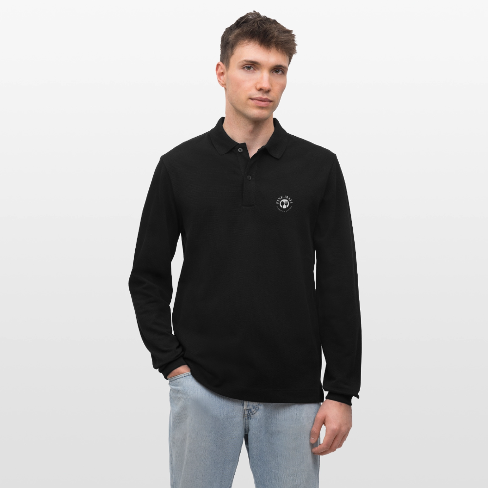 Food Couture Unisex Bio-Langarm-Poloshirt - Schwarz