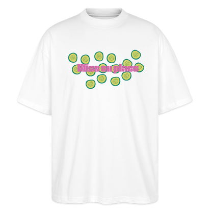 FINE MAFI Oversized Unisex Bio T-Shirt Mise En Place Gurke - Weiß