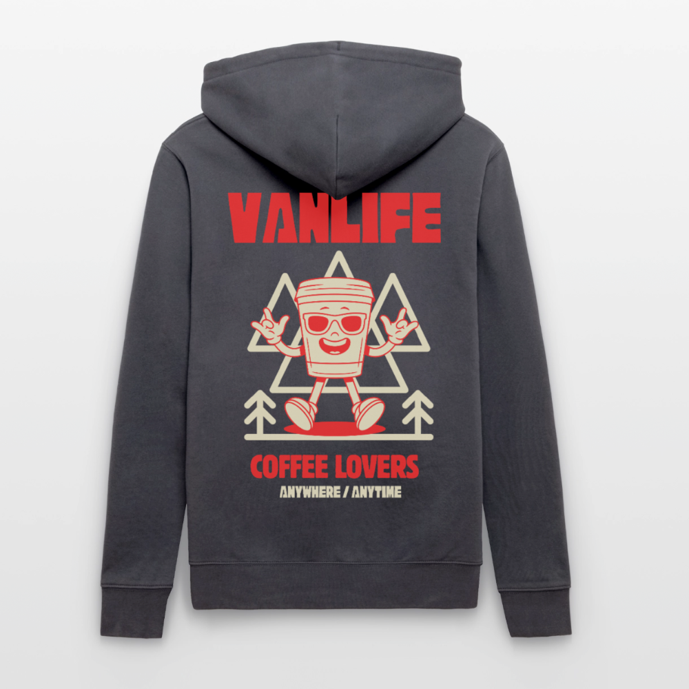 Vanlife Unisex Bio-Hoodie Coffee - Indigoblau