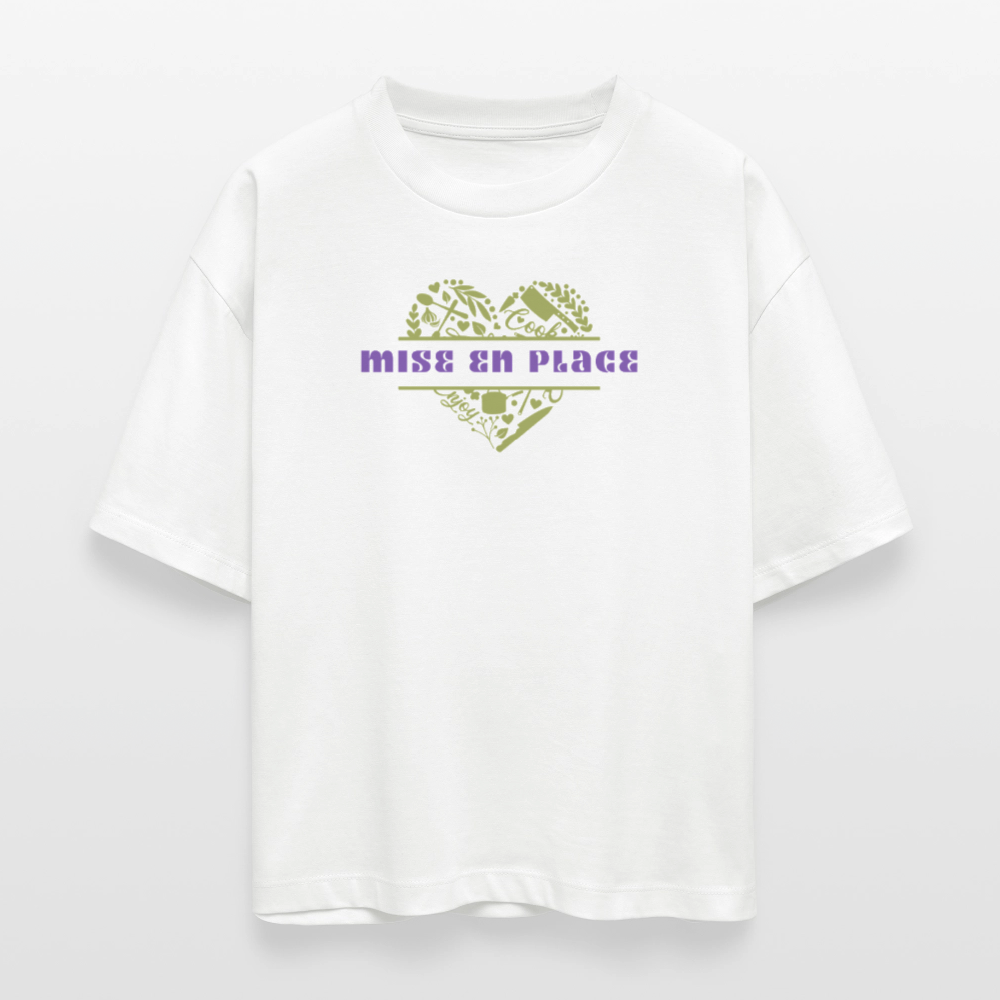 FINE MAFI Frauen Boxy Bio-T-Shirt Mise En Place Heart - Weiß