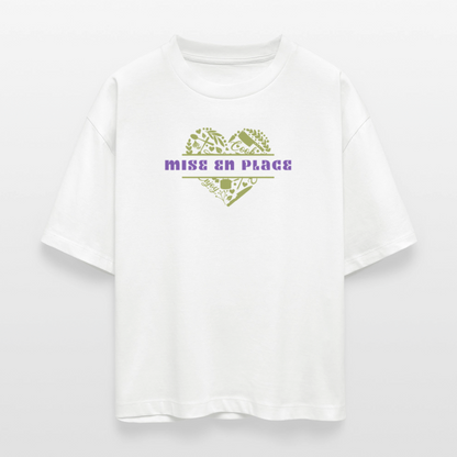 FINE MAFI Frauen Boxy Bio-T-Shirt Mise En Place Heart - Weiß