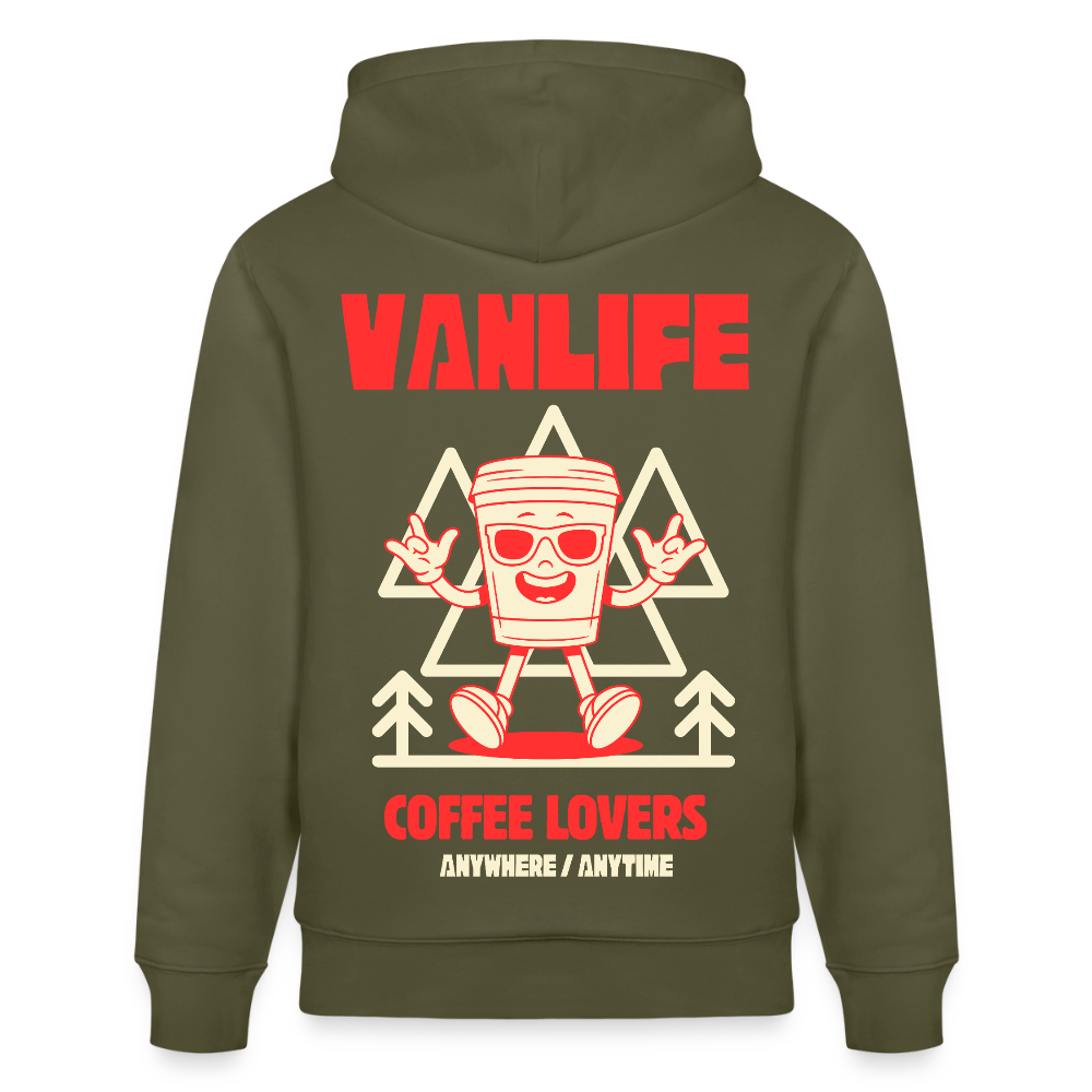 Vanlife Unisex Bio-Hoodie Coffee - Khaki Grün