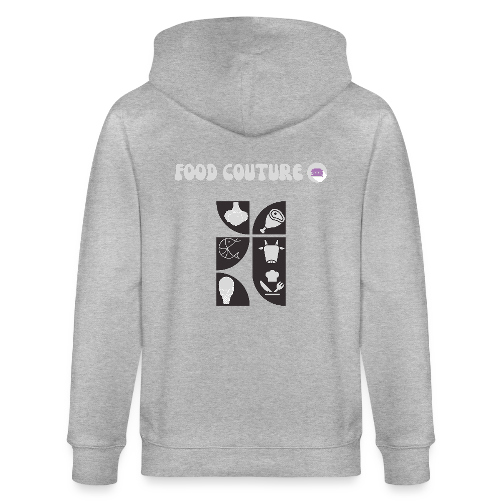 Food Couture Unisex Bio-Kapuzenjacke - Grau meliert