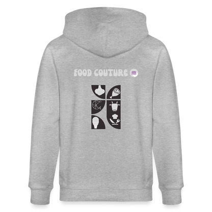 Food Couture Unisex Bio-Kapuzenjacke - Grau meliert