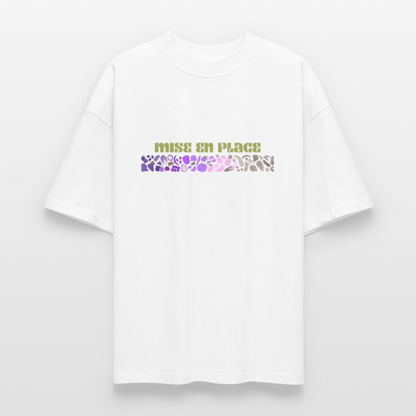 FINE MAFI Oversized Unisex Bio T-Shirt Mise En Place - Weiß