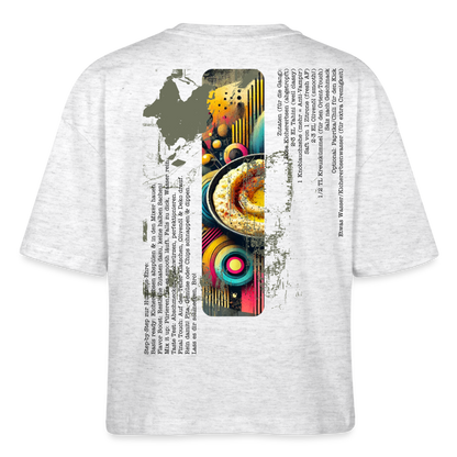 FOOD LOVE Frauen Boxy Bio-T-Shirt Hummus - Weiß meliert
