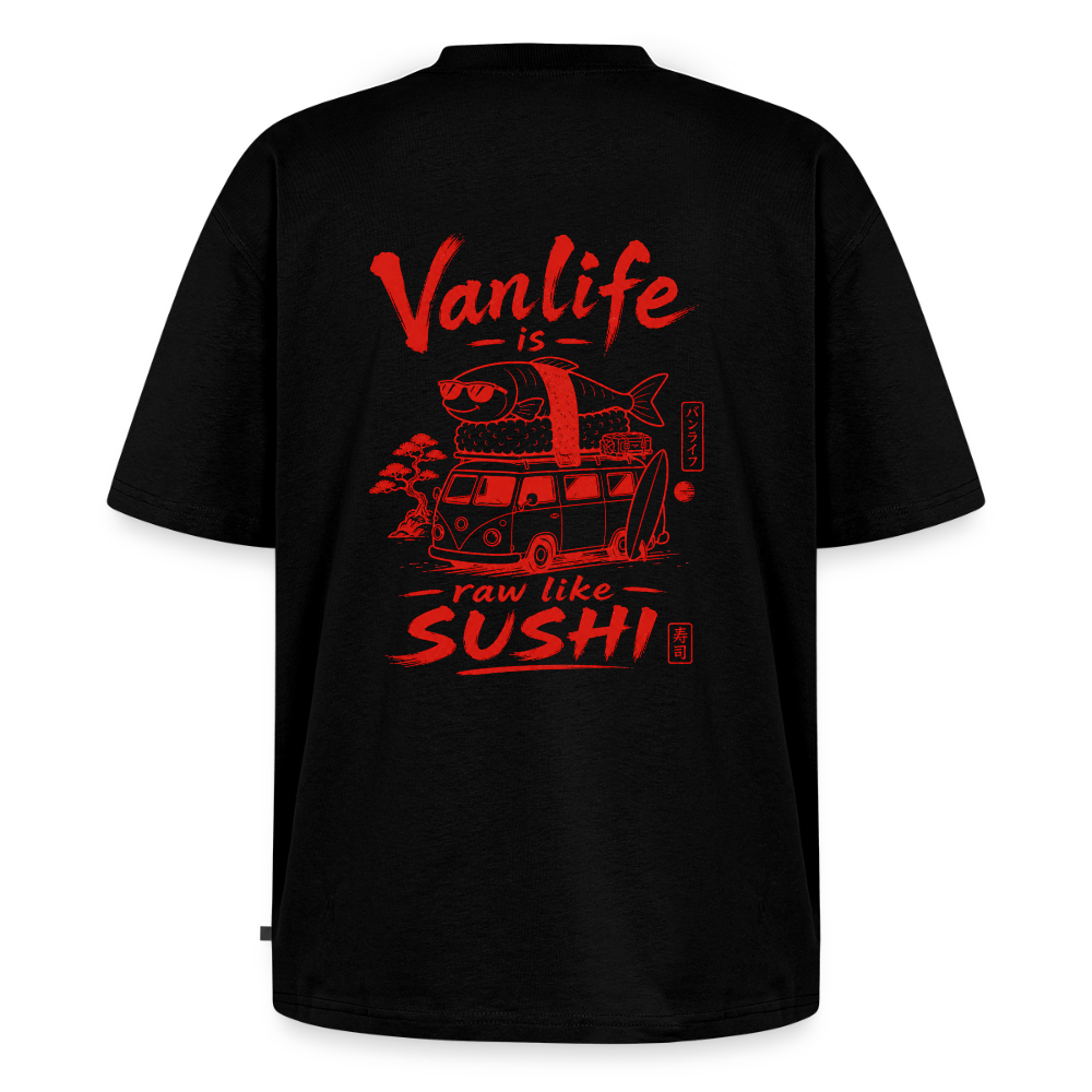 Vanlife Unisex Premium Oversized Bio T-Shirt Sushi - Schwarz