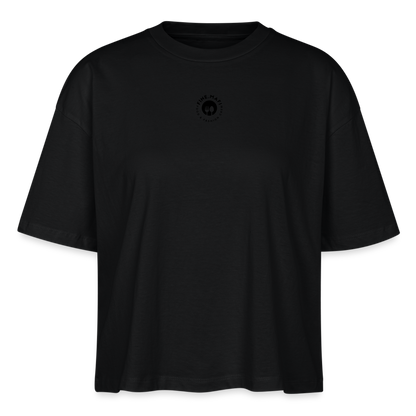 FOOD LOVE Frauen Boxy Bio-T-Shirt Hummus - Schwarz