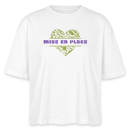 FINE MAFI Frauen Boxy Bio-T-Shirt Mise En Place Heart - Weiß