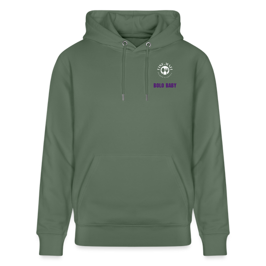 FOOD LOVE Unisex Bio Hoodie Bolo Stile - Tanngrün