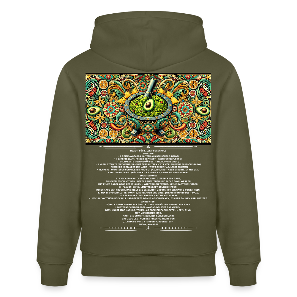 FOOD LOVE Unisex Bio-Hoodie Guaca - Khaki Grün