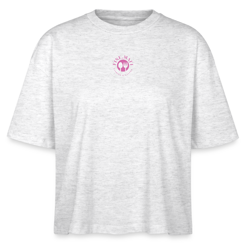 FINE.MAFI Frauen Boxy Bio-T-Shirt Zero Waste - Weiß meliert