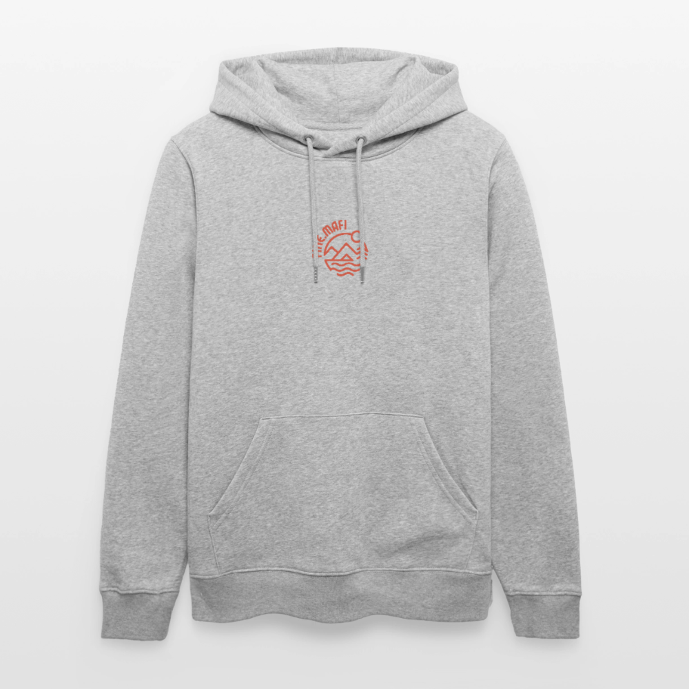 Vanlife Unisex Bio-Hoodie Firepit - Grau meliert
