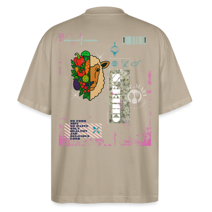 FINE.MAFI Oversized Unisex Bio T-Shirt Both Sides Lamb - Steingrau