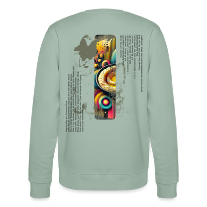 FOOD LOVE Unisex Oversize Bio-Sweatshirt Hummus - Helles Graugrün