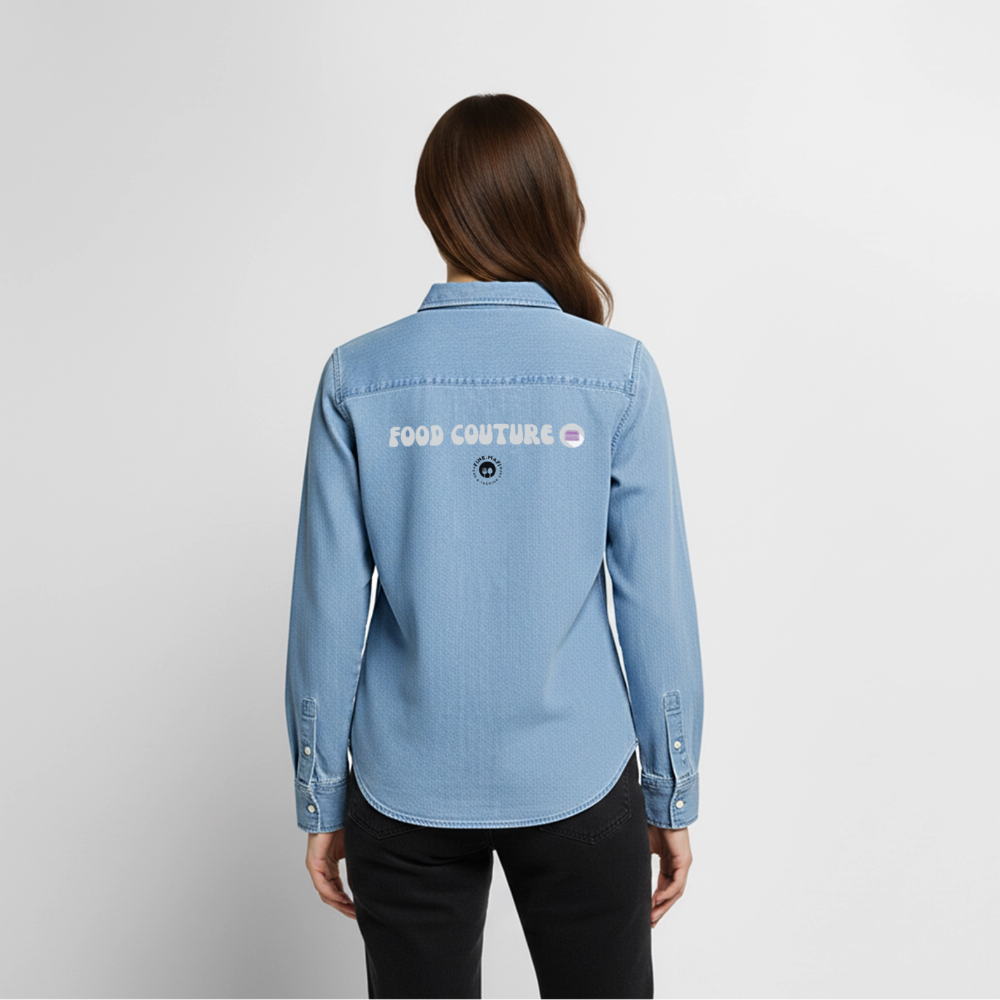 Food Couture Frauen Jeanshemd - verwaschenes Hellblau