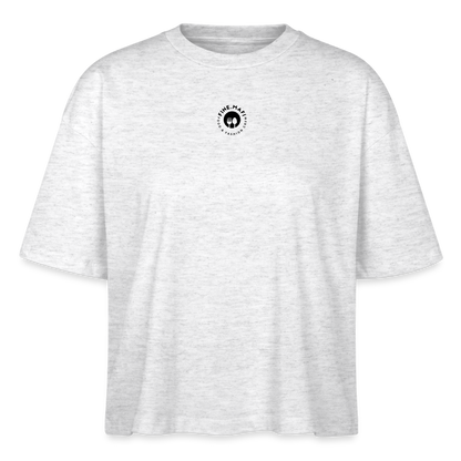 FOOD LOVE Frauen Boxy Bio-T-Shirt Hummus - Weiß meliert