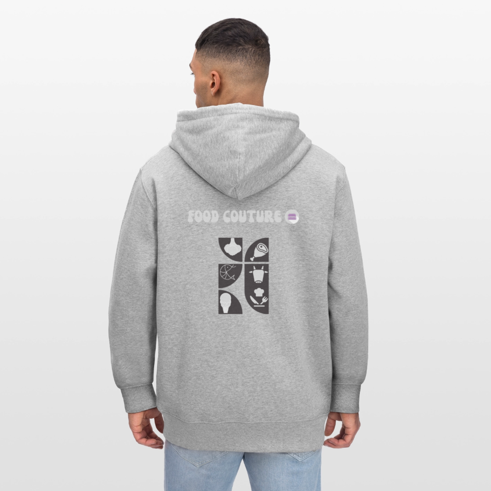 Food Couture Unisex Bio-Kapuzenjacke - Grau meliert