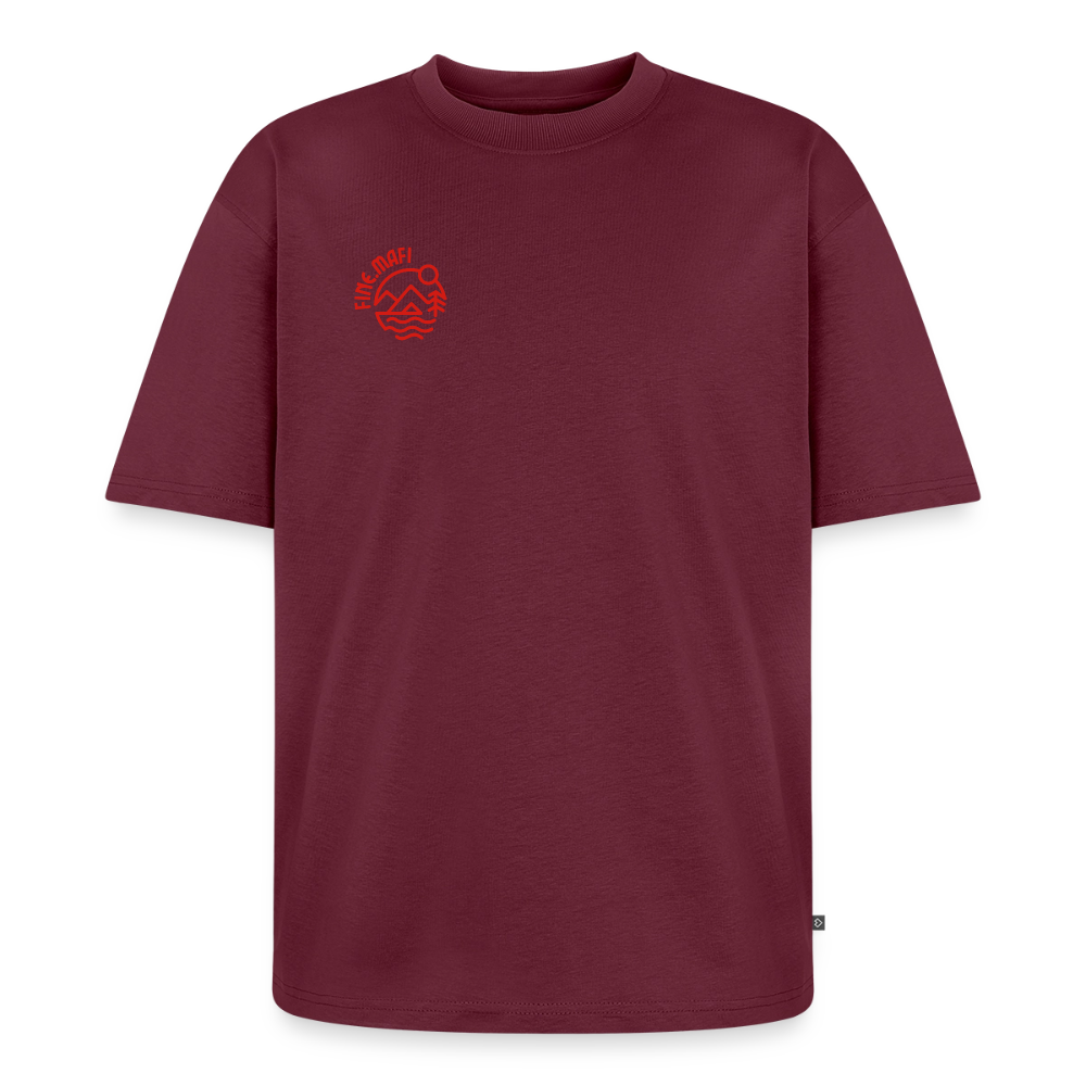 Vanlife Unisex Premium Oversized Bio T-Shirt Coffee - Burgunderrot