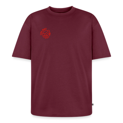 Vanlife Unisex Premium Oversized Bio T-Shirt Coffee - Burgunderrot