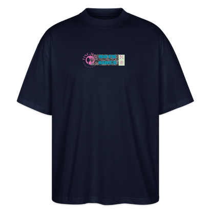 FINE.MAFI Oversized Unisex Bio T-Shirt Both Sides Fish - Navy