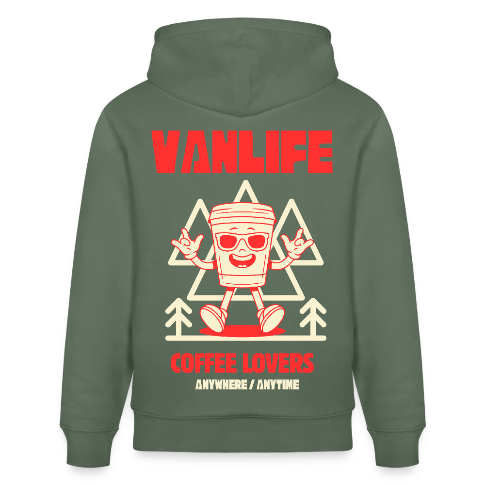 Vanlife Unisex Bio-Hoodie Coffee - Tanngrün