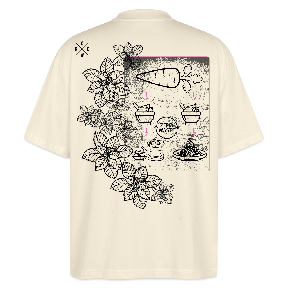 FINE.MAFI Unisex Oversize Bio-T-Shirt Zero Waste - Weißgrau