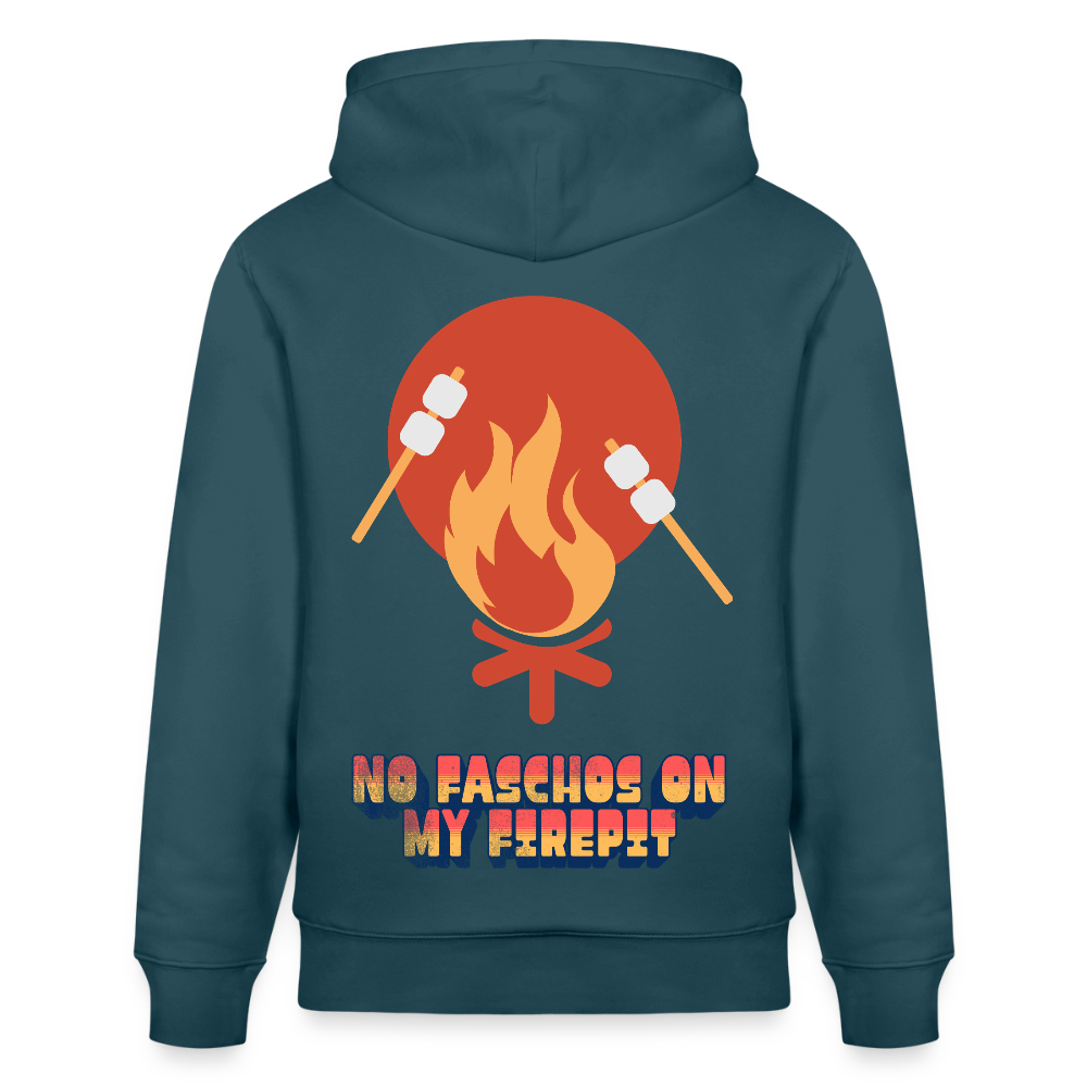 Vanlife Unisex Bio-Hoodie Firepit - Dunkles Petrol