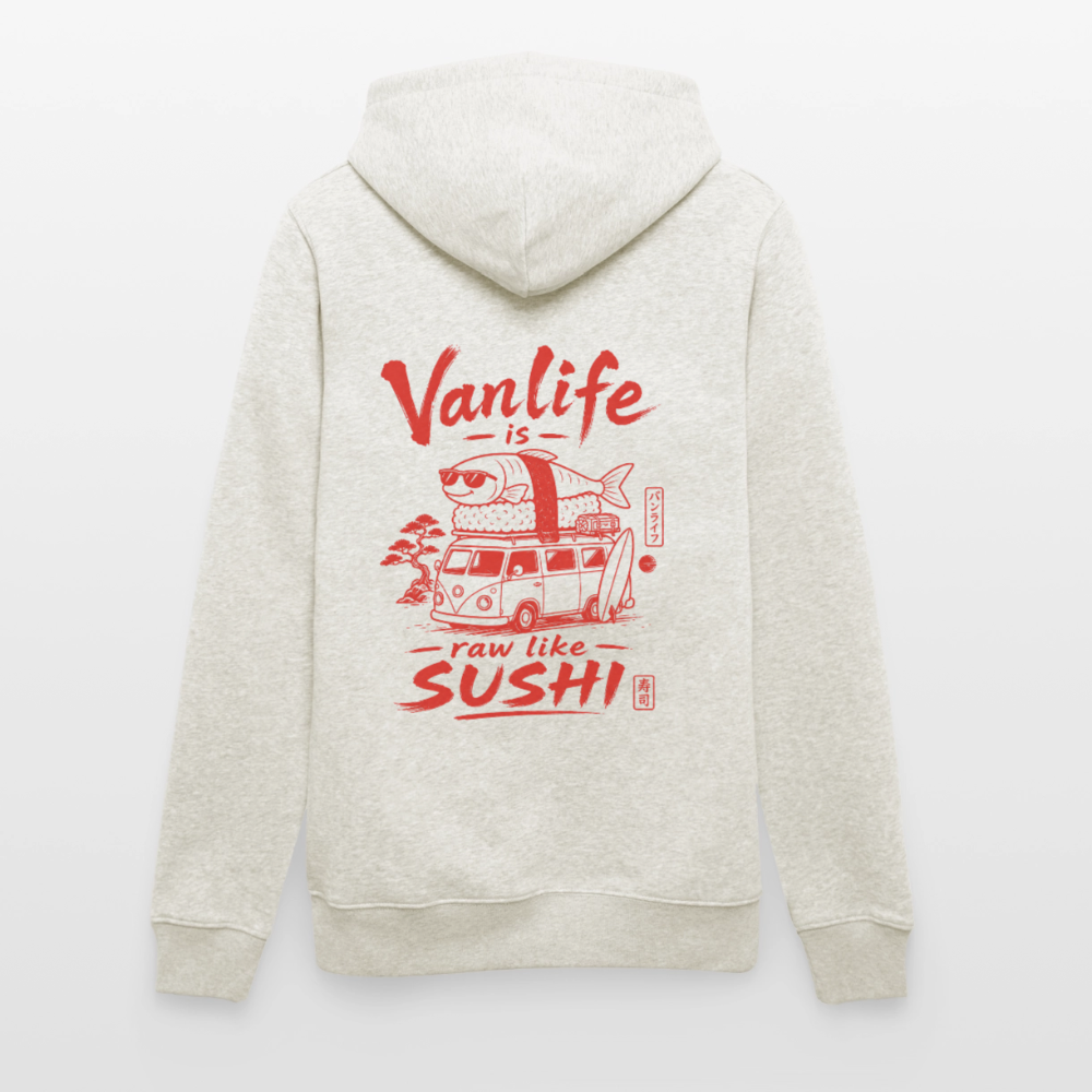 Vanlife Unisex Bio-Hoodie Sushi - Beige meliert