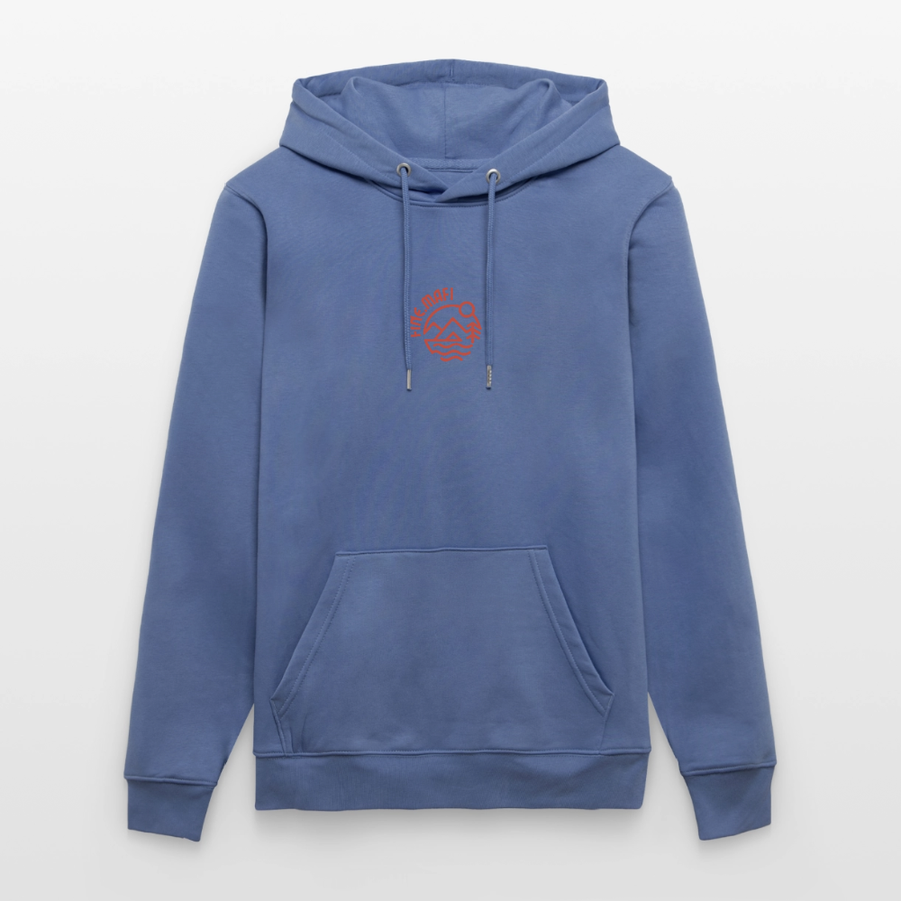 Vanlife Unisex Bio-Hoodie Firepit - Blau