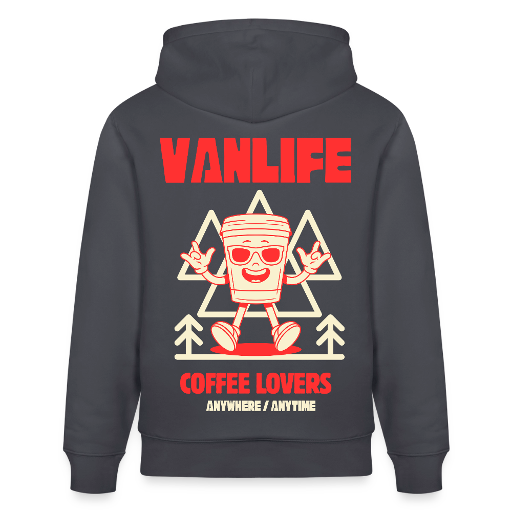 Vanlife Unisex Bio-Hoodie Coffee - Indigoblau