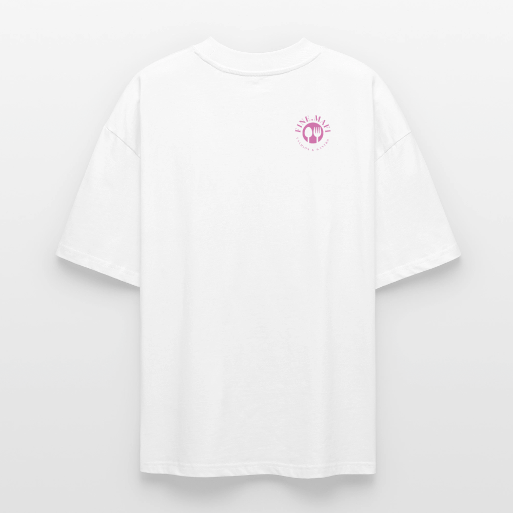 FINE MAFI Oversized Unisex Bio T-Shirt Mise En Place Gurke - Weiß