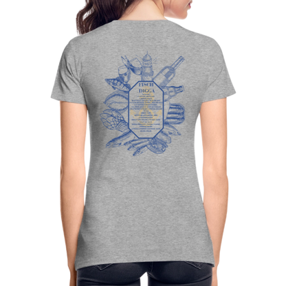 FOOD LOVE Frauen Premium Bio T-Shirt DIGGA - Grau meliert