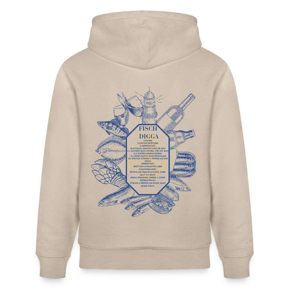 FOOD LOVE Unisex Bio-Hoodie DIGGA - Beige