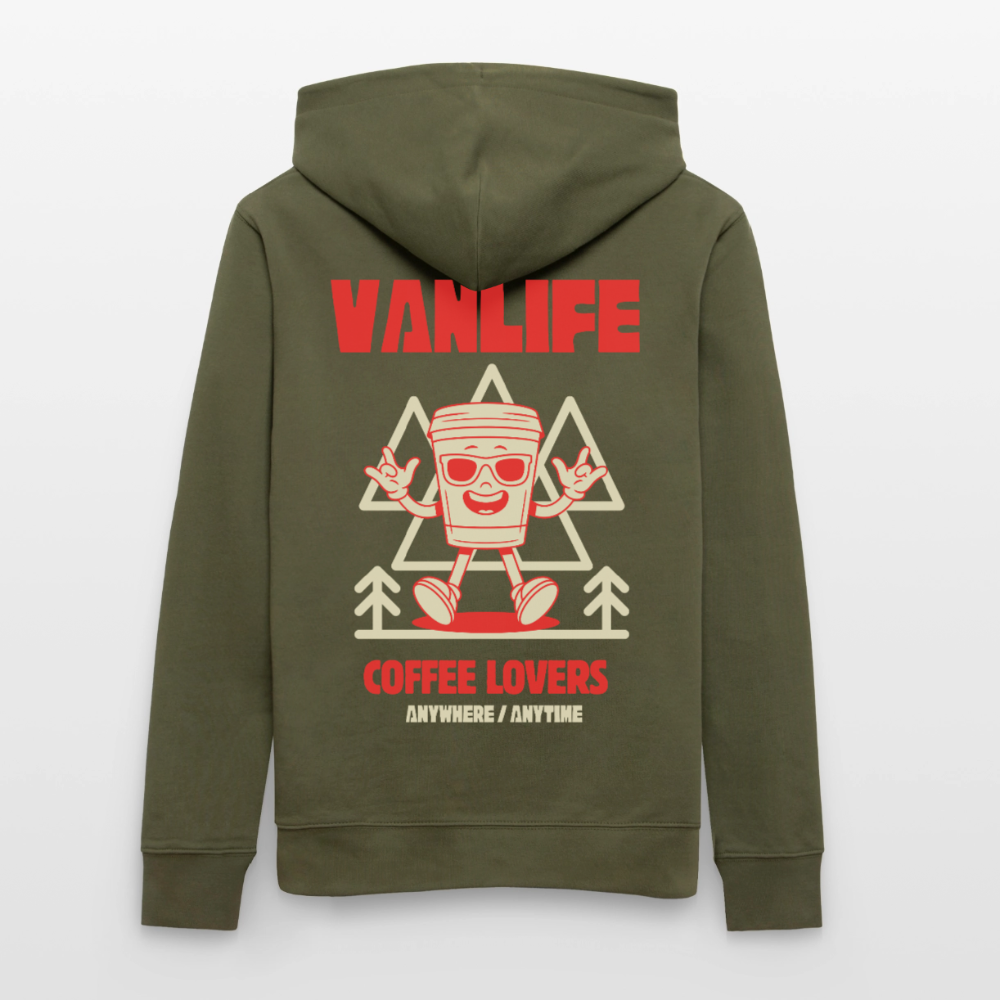 Vanlife Unisex Bio-Hoodie Coffee - Khaki Grün